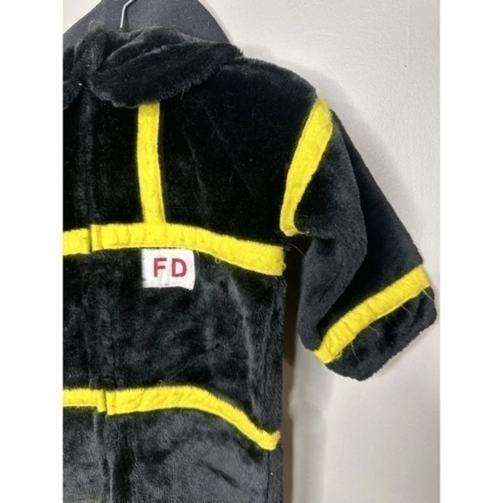 Chrisha Playful Plush Fireman Firefighter Costume Play Full Zip Hat Ages 4-6 VTG